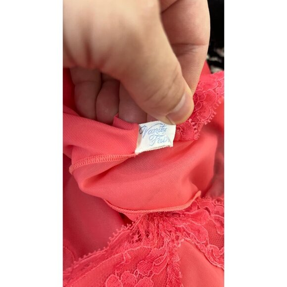 VINTAGE 60'S VANITY FAIR PLEATED HEM SLIP DRESS PUNK M - Picture 9 of 10